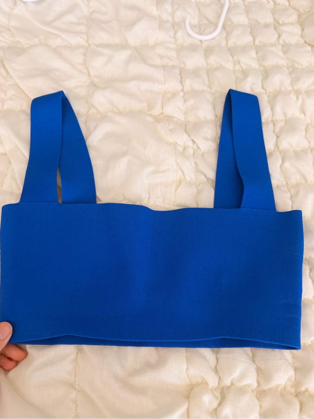 Victoria Beckham Royal Blue Square Neck Crop Top